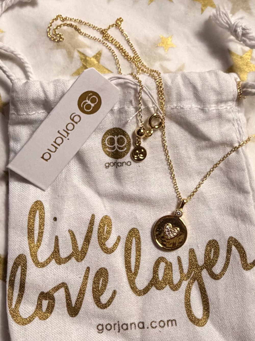 Gorjana Gold Coin Pendant Necklace with Branded Pouch
